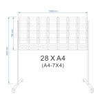 28 X A4 Mobile Floor Brochure Stand / Freestanding Brochure Display Stand