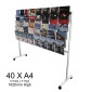 40 X A4 Mobile Floor Brochure Stand / Movable Floor Brochure Display Stand for Reception Area
