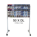 50 X DL Mobile Floor Brochure Stand / Freestanding Brochure Display Stand