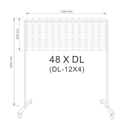 48 X DL Mobile Floor Brochure Stand / Freestanding Brochure Display Stand