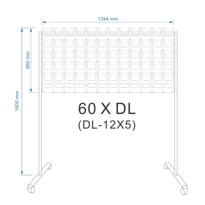 60 DL Mobile Floor Brochure Stand / Freestanding Brochure Display Stand