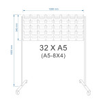 32 X A5 Mobile Floor Brochure Stand / Freestanding Brochure Display Stand