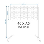 40 X A5 Mobile Floor Brochure Stand / Freestanding Brochure Display Stand