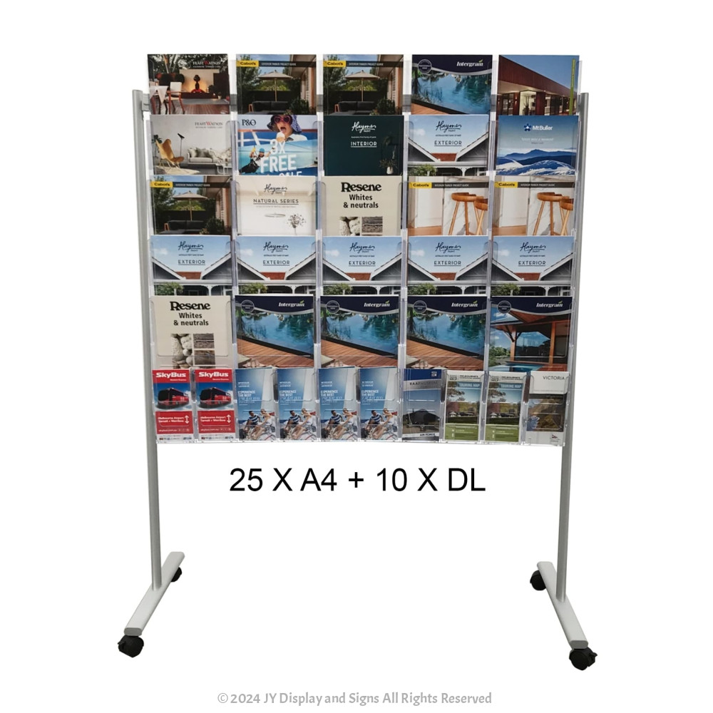 Display Stands On Wheels : A4 Portrait With Leaflet Holders
