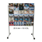 25 A4+10 DL Multi-Pocket Mobile Brochure Stand / Free Standing Holder