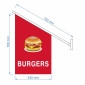 Burgers Flag Kit / Wall Mounted Flag Kit / Advertising Burgers Flag Set