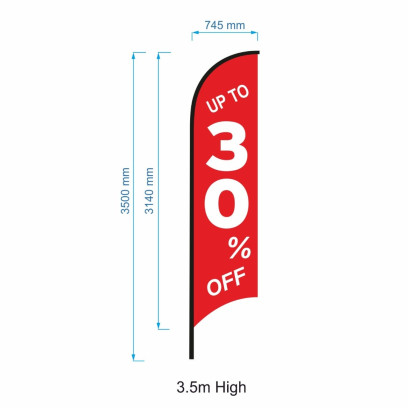 Up To 30% off Flag / Specials Advertising Flag / Big Discount Flag