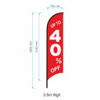 Up To 40 off Flag / Specials Advertising Flag / Big Discount Flag