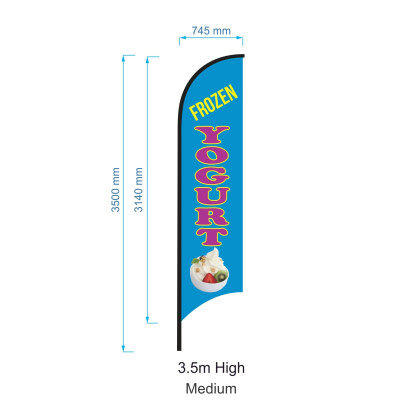 Frozen Yogurt Flag / Yogurt Sign Flag / Pre-made Advertising Flag