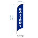 Battery Flag / Battery Shop Advertising Feather Flag