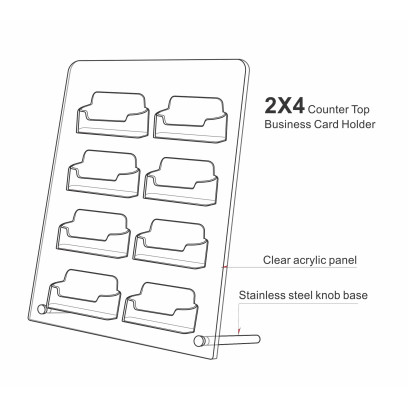 8 Pocket Superior Desktop Perspex Business Card Holder