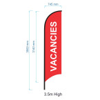 Vacancies Flag / Advertising Flag / Feather Sign Flag Red
