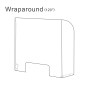 60cm High Wraparound (120°) Sneeze Guard / Counter-top Acrylic Shield / Safety Barrier