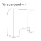 70cm High Wraparound (90°) Sneeze Guard / Counter-top Acrylic Shield / Safety Barrier