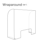 80cm High Wraparound (90°) Sneeze Guard / Counter-top Acrylic Shield / Safety Barrier
