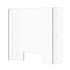 60cm High Enclosed Sneeze Guard / Counter-top Acrylic Shield / Hook and Slot H Shape