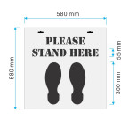 "Please Stand Here" Stencil / Social Distancing Sign