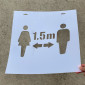 1.5m social distancing stencil Sign