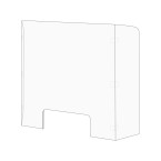 60cm High Folding Sneeze Guard / Counter-top Acrylic Shield / Safety Barrier