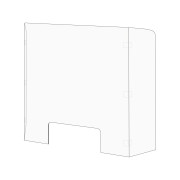 70cm High Folding Sneeze Guard / Counter-top Acrylic Shield / Safety Barrier