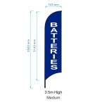Batteries Flag  - Advertising Feather Flag - Pre-made Flag