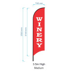Winery Flag  - Advertising Feather Flag - Pre-made Flag - Stocked Pre-printed Flags