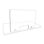 Edge Clamp Mounted Sneeze Guard / Clear Acrylic Hygiene Screen Barrier / Protective Shield - 70cm High