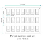 21 Pocket Wall Mount  Business Card Holder Unit - Portrait 7x3