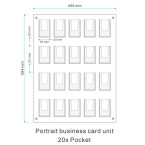 20 Pocket Portrait Wall Mount  Business Card Holder Unit - 5 wide x 4 high