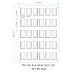 30 Pocket Portrait Wall Mount  Business Card Holder Unit - 6 wide x 5 high