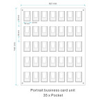 35 Pocket Portrait Wall Mount  Business Card Holder Unit - 7 wide x 5 high