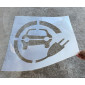 Electric Vehicle Charging Station Car With Circle Plug Stencil
