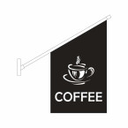 Wall mounted black coffee flag sign- black coffee flag kit