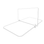 Clamp Mounted Sneeze Guard / Clear Acrylic Hygiene Screen Barrier - 70cm High