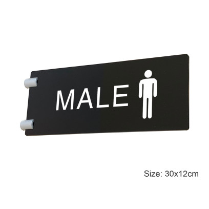 Acrylic male Door Sign with Vinyl Sticker Texts