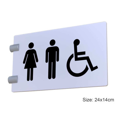 Male Female Disabled symbol Sign with Vinyl Sticker Texts
