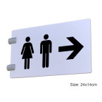 Acrylic Male Female symbol Sign with Arrow Wall Mounted