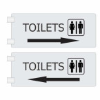 Toilets Sign Acrylic Wall Projecting Mount