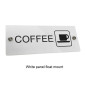 Acrylic coffee Sign with Vinyl Sticker Texts, Flush Mount or float mount