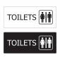 Acrylic Toilets Sign with vinyl Sticker Texts, Flush Mount or float mount