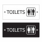 Acrylic Toilets Sign with vinyl Sticker Texts, Flush Mount or float mount