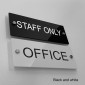 Acrylic Office Sign with vinyl Sticker Texts, Flush Mount or float mount