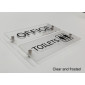 Acrylic Reception Sign with vinyl Sticker Texts, Flush Mount or float mount
