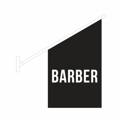 Wall mounted barber flag sign