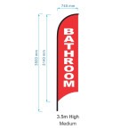 Bathroom Flag  - Advertising Feather Flag - Pre-made Bathroom Flag