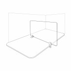 Workspace Clamp Mounted Sneeze Guard / Edge Mounted Divider - 70cm High