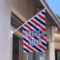 Wall mounted barber shop flag sign