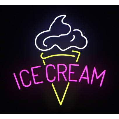 ice cream led neon sign