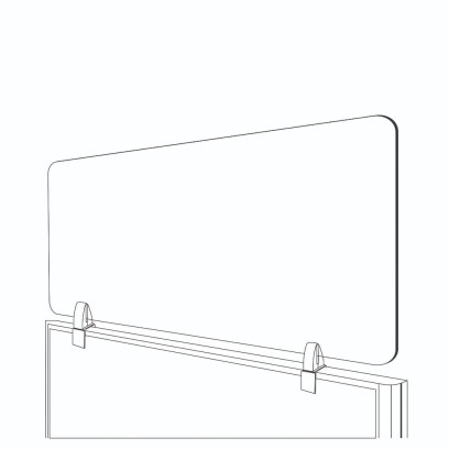 Clamp On Cubicles Sneeze Guards / Cubicle Top Sneeze Guards / Cubicle Panel Extenders - 30cm High