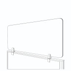 50cm High Clamp On Cubicles Wall Sneeze Guards